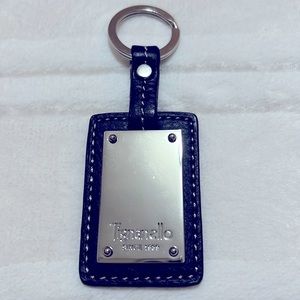 Tignanello Since 1989 Brown Leather Stainless Steel Keychain / Bag Charm